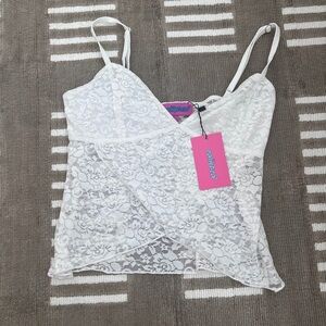 Edikted White Lace Tank Top